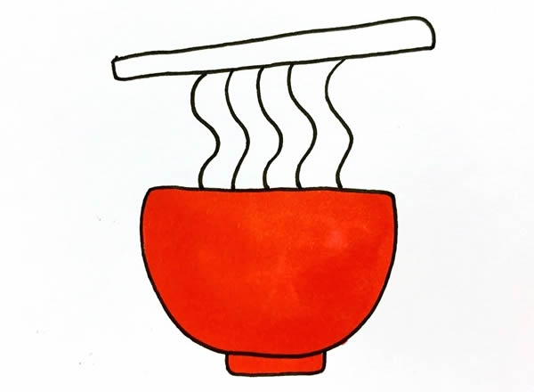 简笔画面条的简单画法_面条简笔画步骤画法教程