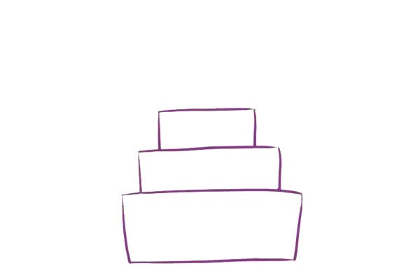 三层生日蛋糕简笔画,儿童简笔画蛋糕画法 初级简笔画教程-第3张