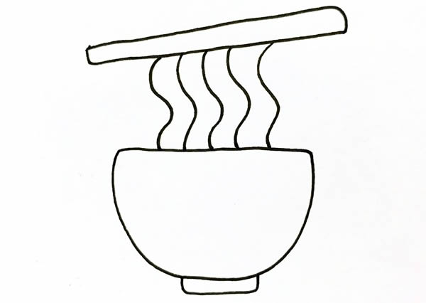 简笔画面条的简单画法_面条简笔画步骤画法教程