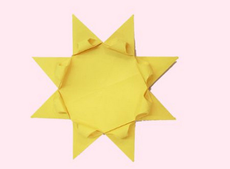 太阳花折纸步骤图解法 手工折纸-第1张
