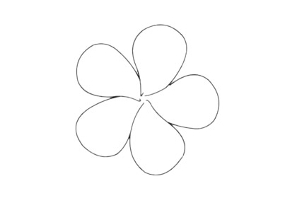 鸡蛋花分步骤简笔画画法 初级简笔画教程-第5张