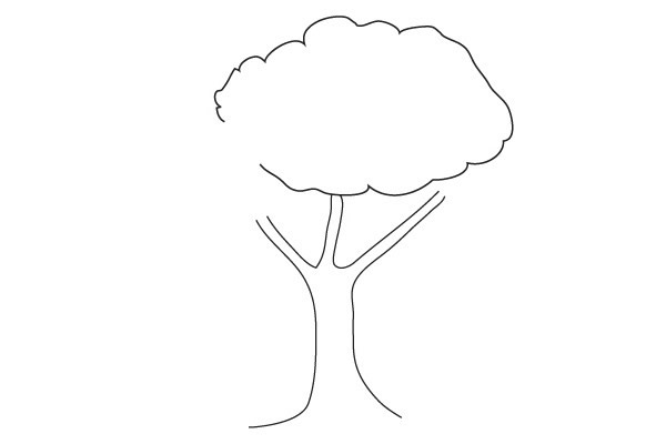 简单四步画出大树简笔画步骤图教程 植物-第4张