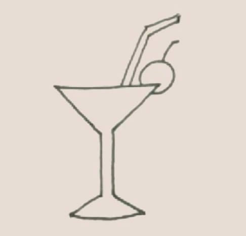 鸡尾酒简笔画
