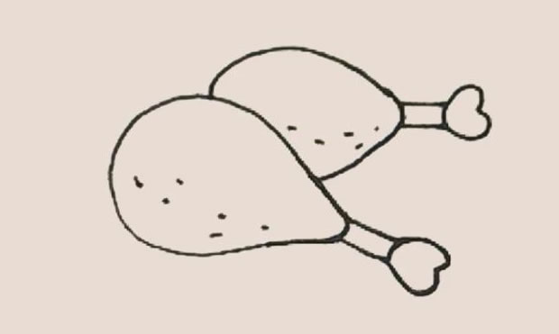 鸡腿简笔画的画法