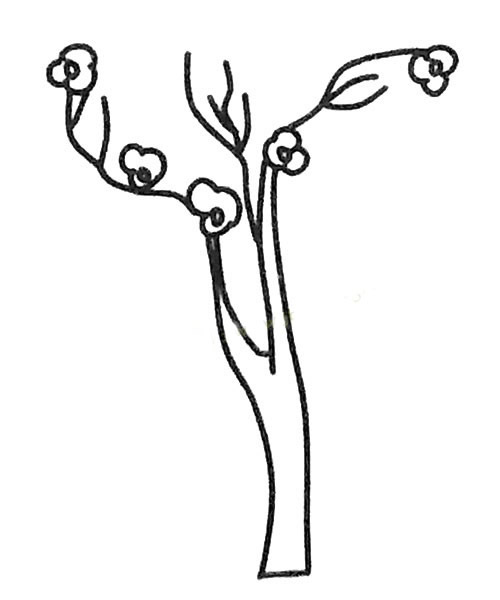【桃树简笔画图画】6种不同的桃树少儿简笔画画法 植物-第5张