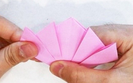 荷花手工折纸步骤图解 手工折纸-第5张