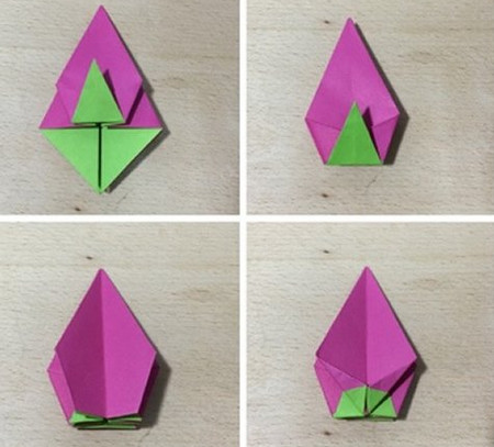 草莓折纸方法教程 手工折纸-第4张