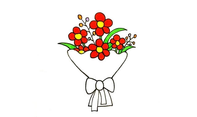 一素鲜花简笔画画法步骤图片 植物-第5张