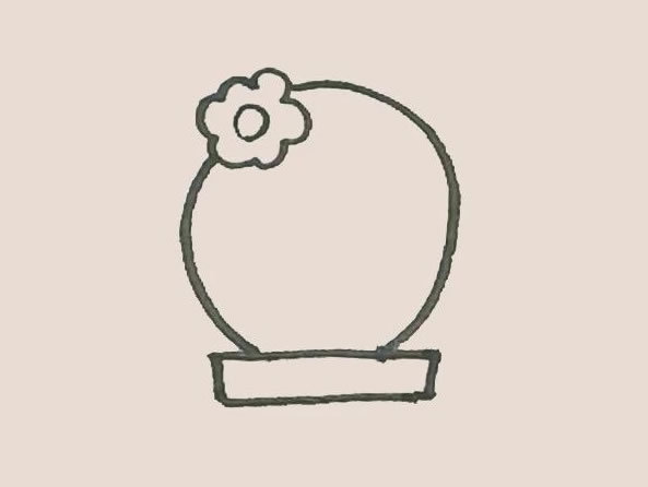 仙人球花简笔画步骤图解教程 中级简笔画教程-第5张