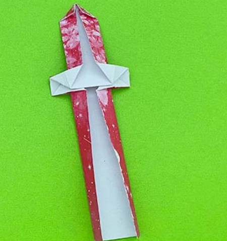宝剑手工折纸教程步骤图解法 手工折纸-第15张