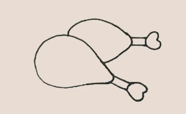 鸡腿简笔画的画法