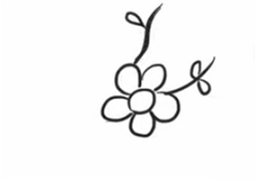 一支梅花简笔画画法步骤 中级简笔画教程-第3张