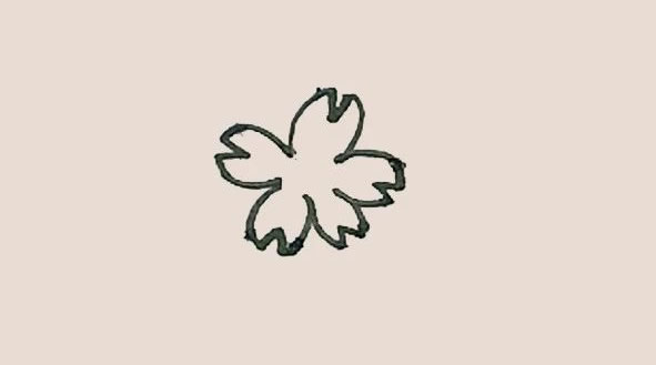 桃花简笔画的画法步骤图解教程 中级简笔画教程-第4张