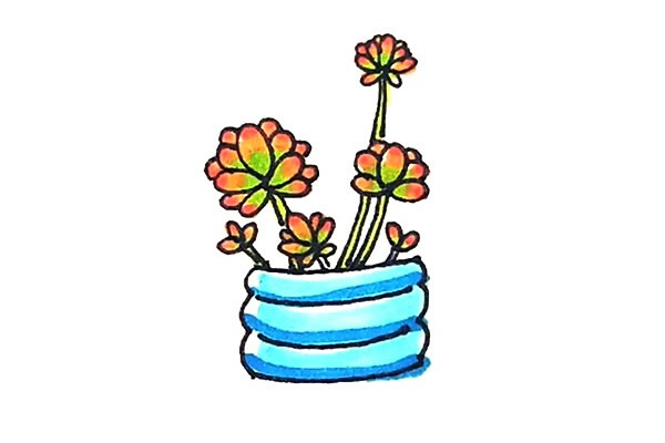 植物简笔画彩色完整图图片