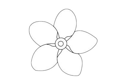 鸡蛋花分步骤简笔画画法 初级简笔画教程-第8张