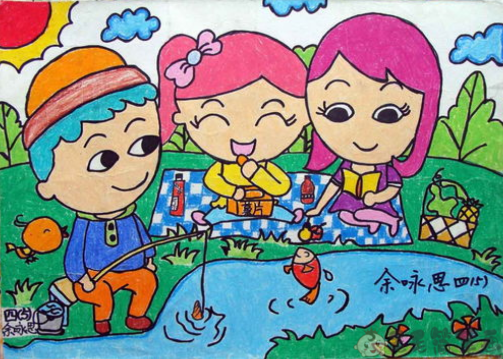 暑假生活少儿绘画作品图片