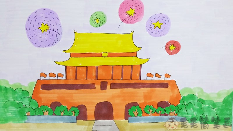 天安城门绘画图片初中图片