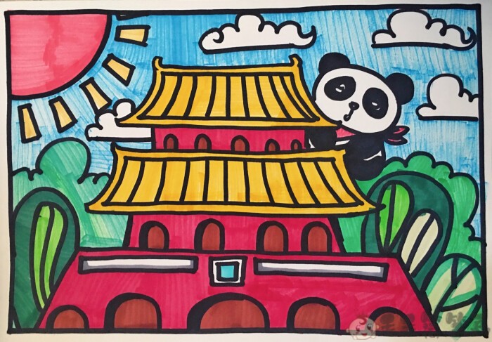 以国庆节为主题的画