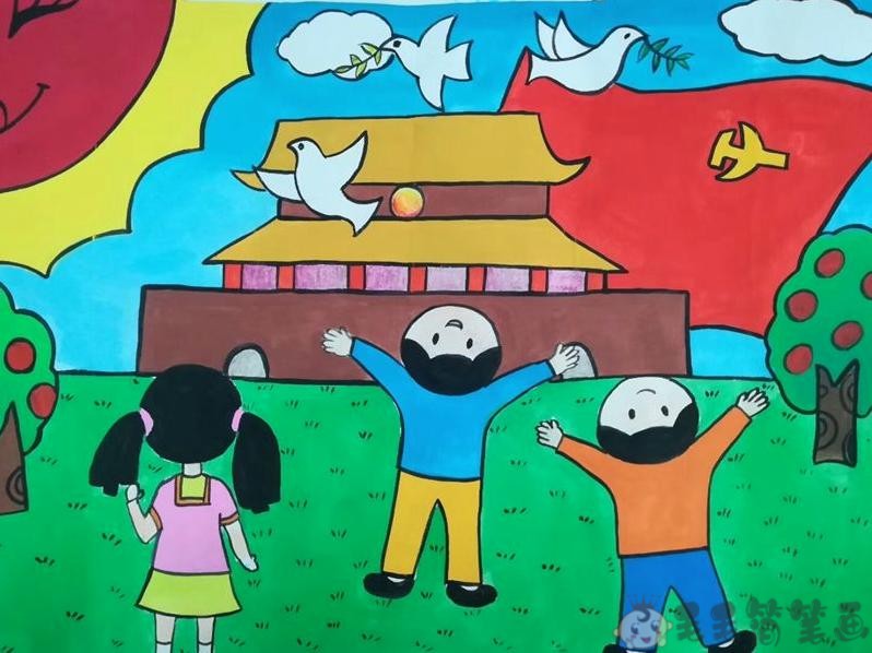 以国庆节为主题的画