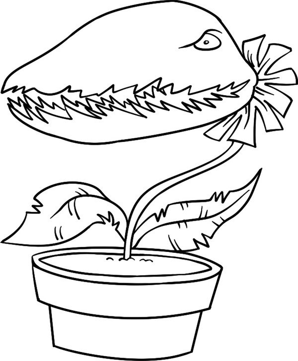 恐怖的食人草简笔画怎么画 中级简笔画教程-第1张