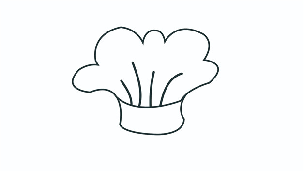 厨师帽简笔画怎么画 厨师帽简笔绘图片 中级简笔画教程-第4张