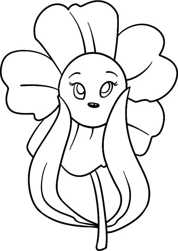 含羞的花儿简笔画 花朵线描画 中级简笔画教程-第1张
