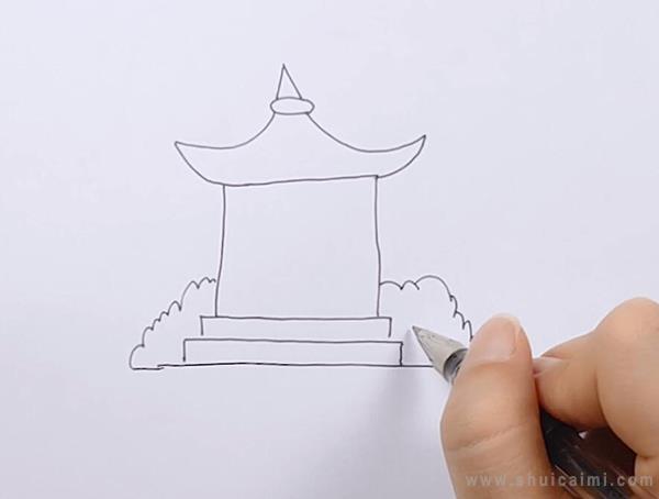 凉亭儿童简笔画画法,亭子简笔画 中级简笔画教程-第4张