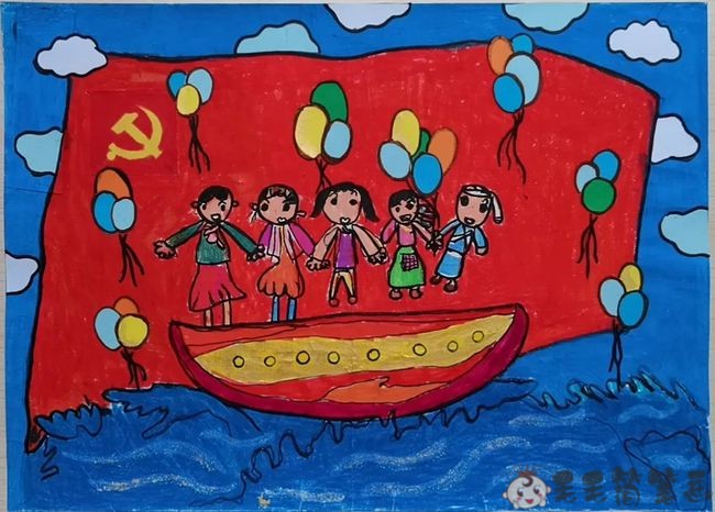 红船儿童简笔画红船图片