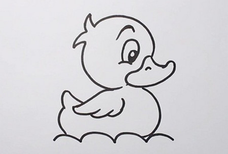 小鸭子简笔画画法步骤 中级简笔画教程-第4张