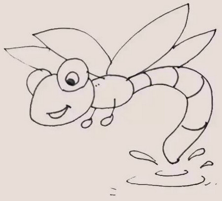 蜻蜓点水怎么画简笔画 中级简笔画教程-第7张
