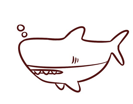 如何画鲨鱼简笔画步骤 中级简笔画教程-第5张