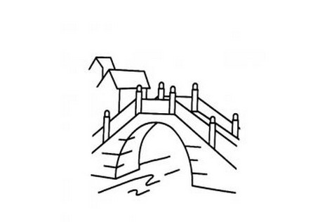 桥的简笔画儿童画小桥图片