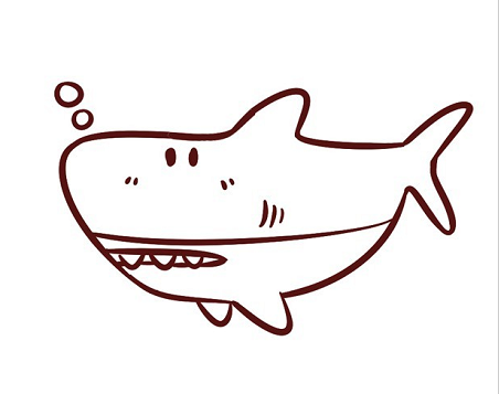 如何画鲨鱼简笔画步骤 中级简笔画教程-第6张