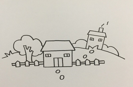 美丽乡村怎么画又简单又好看 中级简笔画教程-第4张