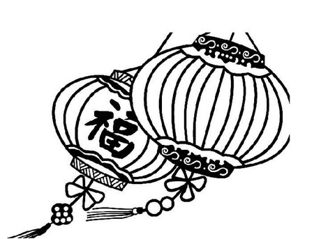 2021福字灯笼简笔画图片