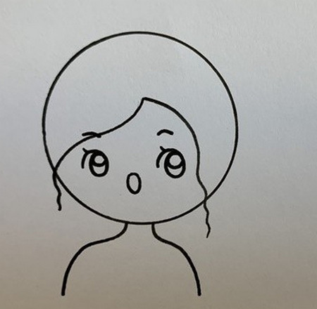唱歌的女孩彩色简笔画 中级简笔画教程-第5张