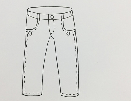牛仔裤怎么画简笔画步骤图 中级简笔画教程-第4张