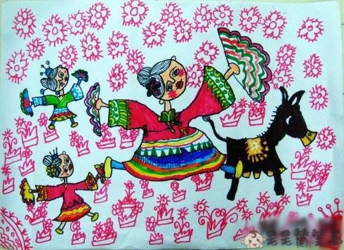 春节美术儿童画图片
