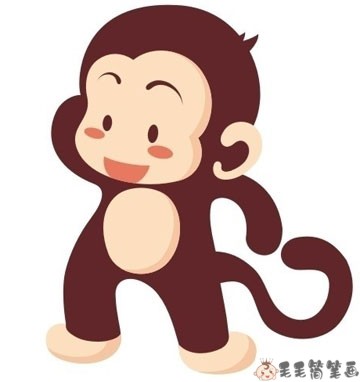 猴子头像简笔画彩色图片