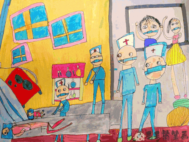 幼儿园抗击新冠疫情儿童画