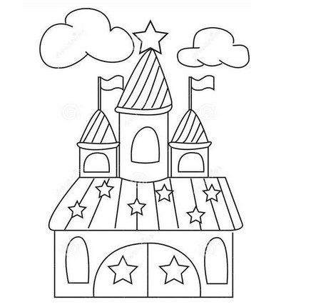 城堡简笔画幼儿园图片