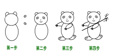 几种不同的大熊猫简笔画画法 中级简笔画教程-第8张