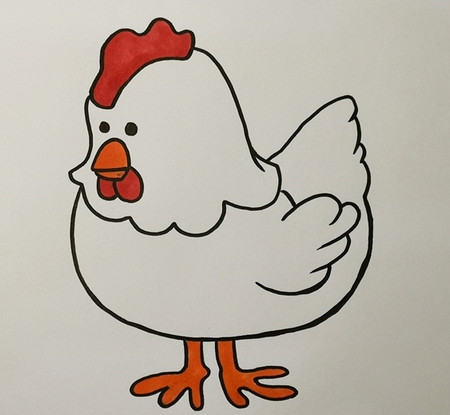 母鸡怎么画 母鸡简笔画画法 中级简笔画教程-第4张