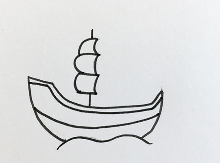 帆船简笔画步骤图解 中级简笔画教程-第3张