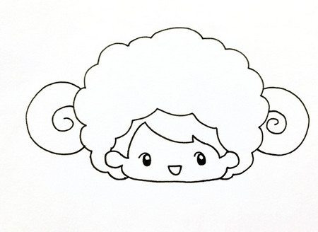 卡通白羊座娃娃简笔画怎么画 人物-第3张