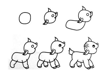幼儿园动物简笔画步骤图 中级简笔画教程-第4张