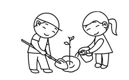 关于植树节简笔画图片大全 中级简笔画教程-第1张
