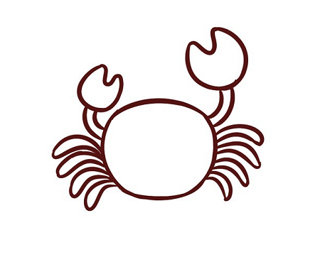 简笔画螃蟹的简单画法涂颜色 中级简笔画教程-第4张