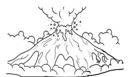 火山喷发怎么画简笔画 中级简笔画教程-第1张