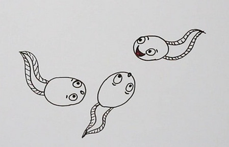 小蝌蚪的简笔画画法步骤图 中级简笔画教程-第4张